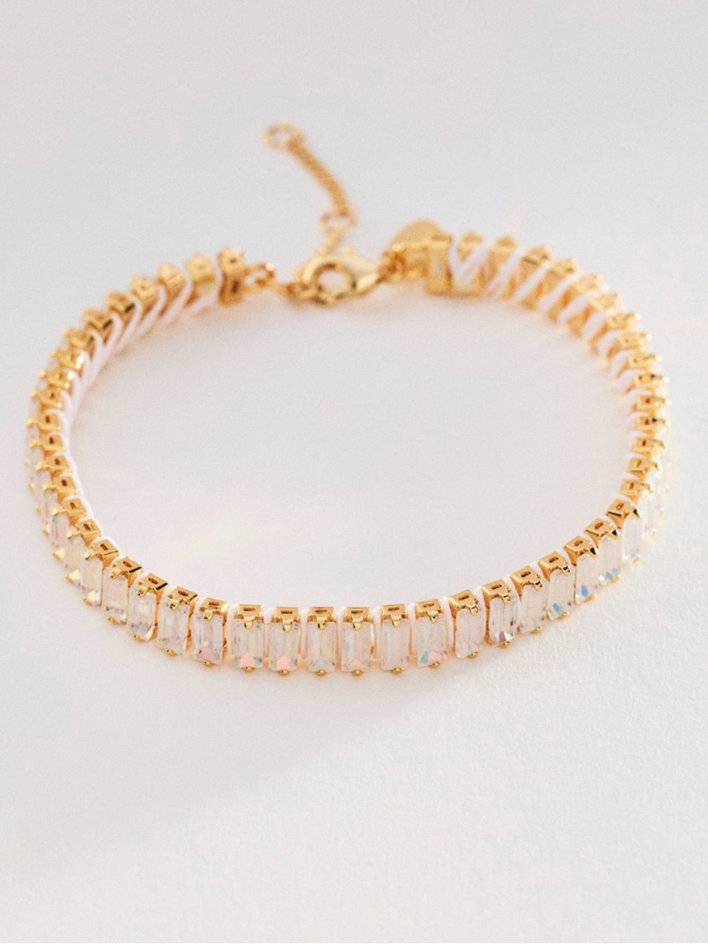 Anthropologie baguette tennis bracelet